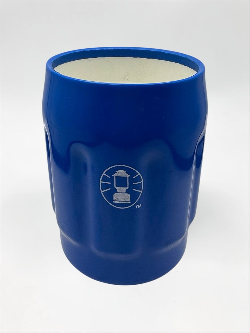 Vintage Coleman Foam Insulated Can Cooler Koozie Blue w/ White Lantern Logo EUC